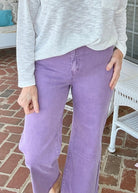 Mobile Acid Wash Straight Wide Pants - Lt Plum - casual pants - Jimberly's Boutique - Olive Branch - Mississippi