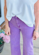 Mobile Acid Wash Straight Wide Pants - Lt Plum - casual pants -Jimberly's Boutique-Olive Branch-Mississippi