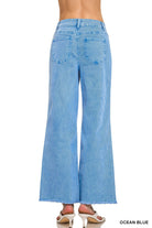 Mobile Acid Wash Straight Wide Pants - Ocean Blue - casual pants - Jimberly's Boutique - Olive Branch - Mississippi