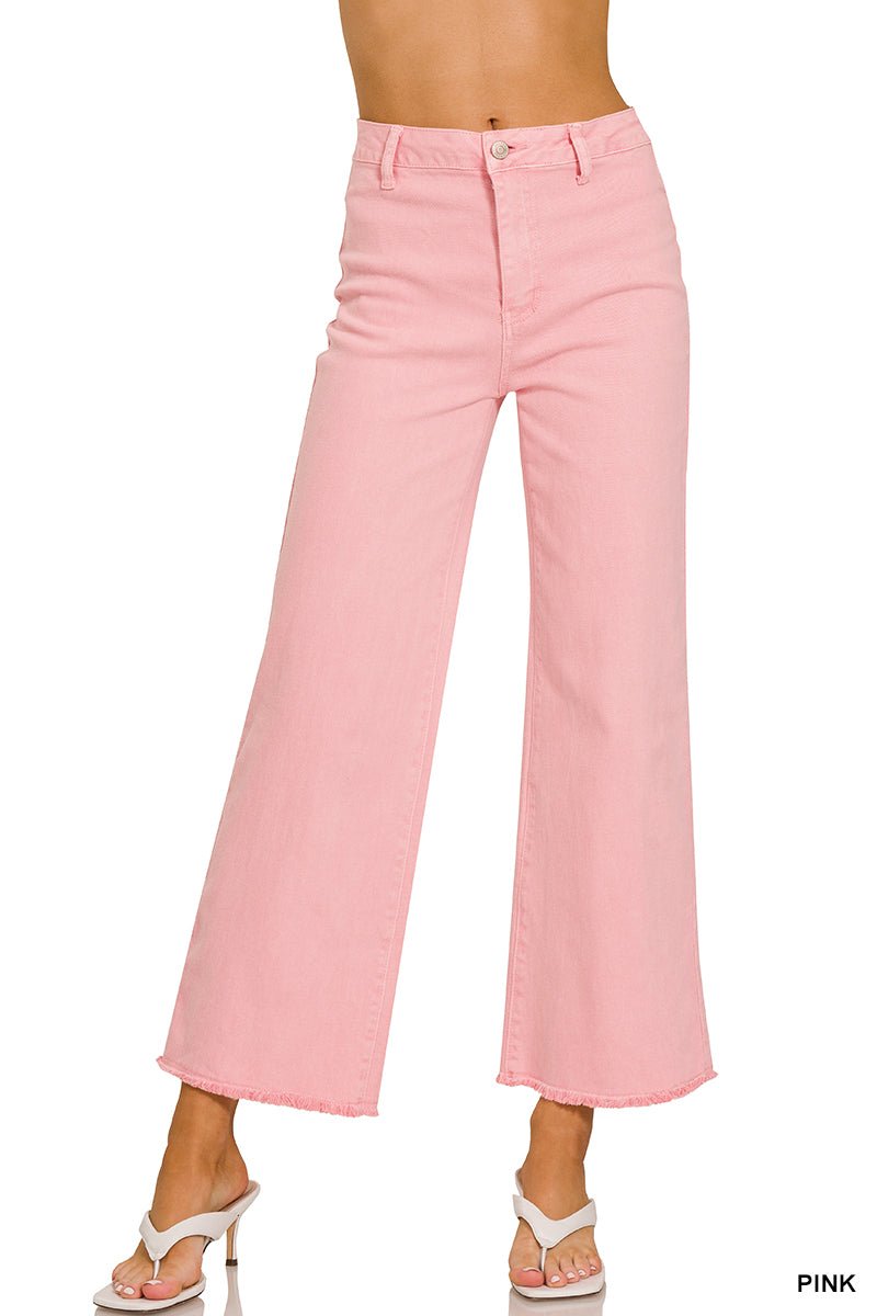 Mobile Acid Wash Straight Wide Pants - Pink - casual pants - Jimberly's Boutique - Olive Branch - Mississippi