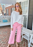 Mobile Acid Wash Straight Wide Pants - Pink - casual pants - Jimberly's Boutique - Olive Branch - Mississippi