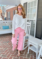 Mobile Acid Wash Straight Wide Pants - Pink - casual pants - Jimberly's Boutique - Olive Branch - Mississippi