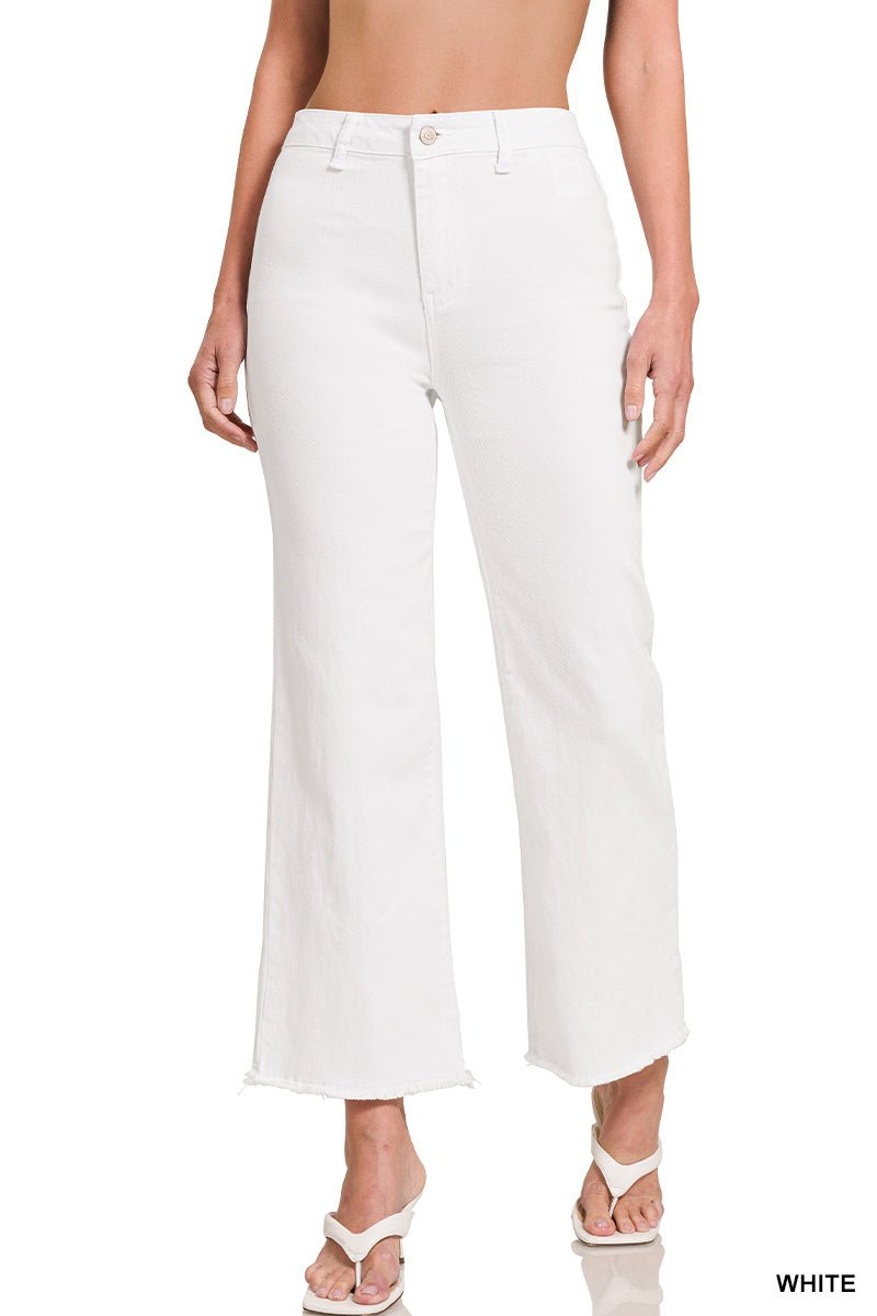 Mobile Acid Wash Straight Wide Pants - White - casual pants - Jimberly's Boutique - Olive Branch - Mississippi