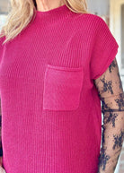 Mock Neck Sweater Dress - Cabernet - sweater dress - Jimberly's Boutique - Olive Branch - Mississippi