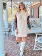 Mock Neck Sweater Dress - Sand Beige - sweater dress - Jimberly's Boutique - Olive Branch - Mississippi