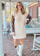 Mock Neck Sweater Dress - Sand Beige - sweater dress - Jimberly's Boutique - Olive Branch - Mississippi