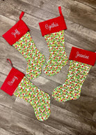 Monogrammed Christmas Stocking - Acute/Red Cuff - Stocking - Jimberly's Boutique - Olive Branch - Mississippi