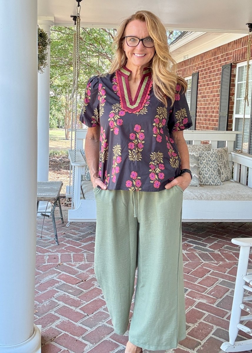 Moonlit Blooms Top | Entro - Entro Top - Jimberly's Boutique - Olive Branch - Mississippi