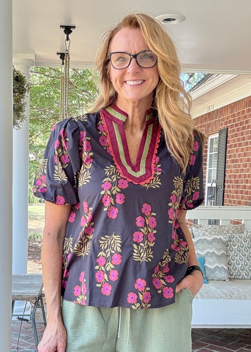 Moonlit Blooms Top | Entro - Entro Top - Jimberly's Boutique - Olive Branch - Mississippi