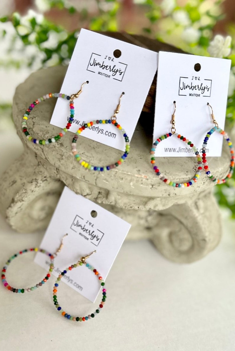 Multi Bead Circle Earrings - earrings -Jimberly's Boutique-Olive Branch-Mississippi