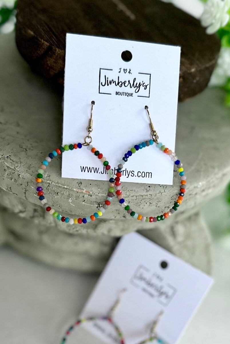 Multi Bead Circle Earrings - earrings -Jimberly's Boutique-Olive Branch-Mississippi