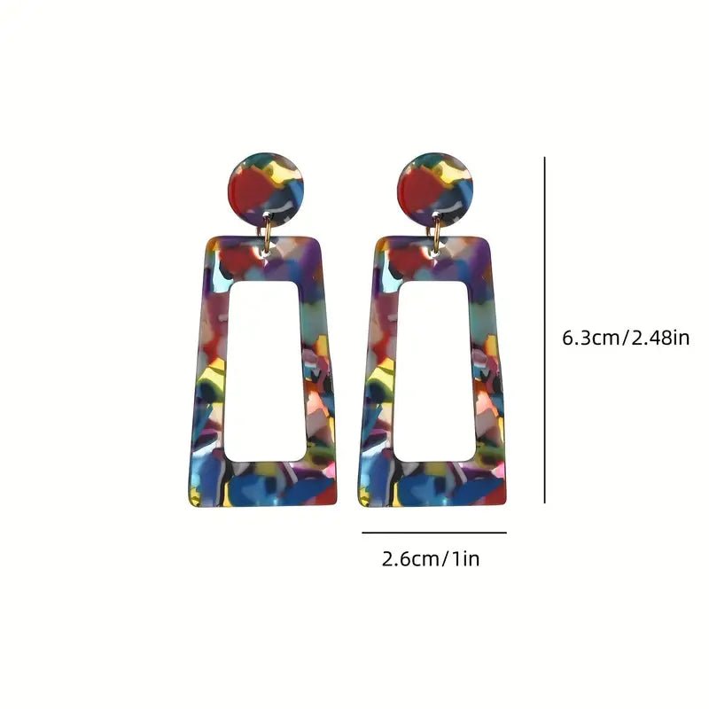 Multicolor Rectangle Earrings - Earrings - Jimberly's Boutique - Olive Branch - Mississippi