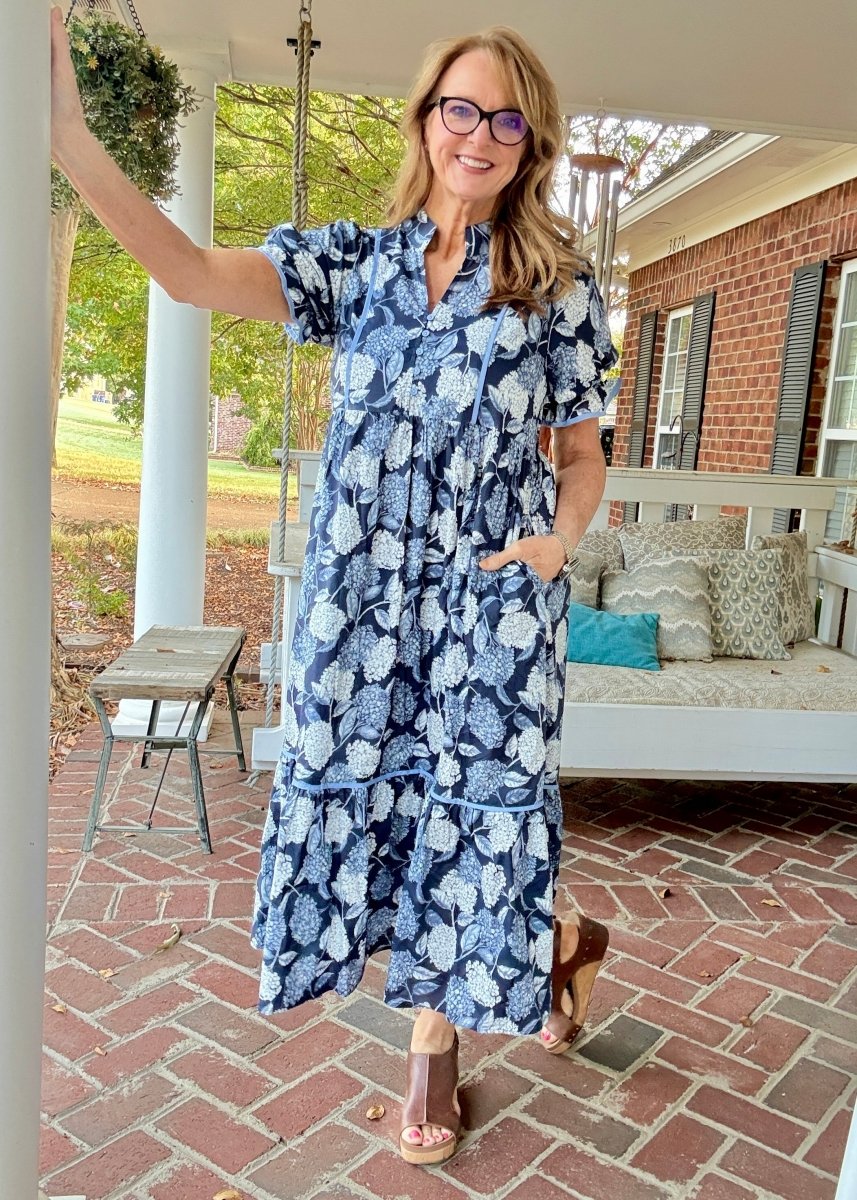Navy Bloom Dress | Entro - entro dress - Jimberly's Boutique - Olive Branch - Mississippi