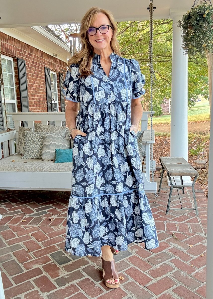 Navy Bloom Dress | Entro - entro dress - Jimberly's Boutique - Olive Branch - Mississippi