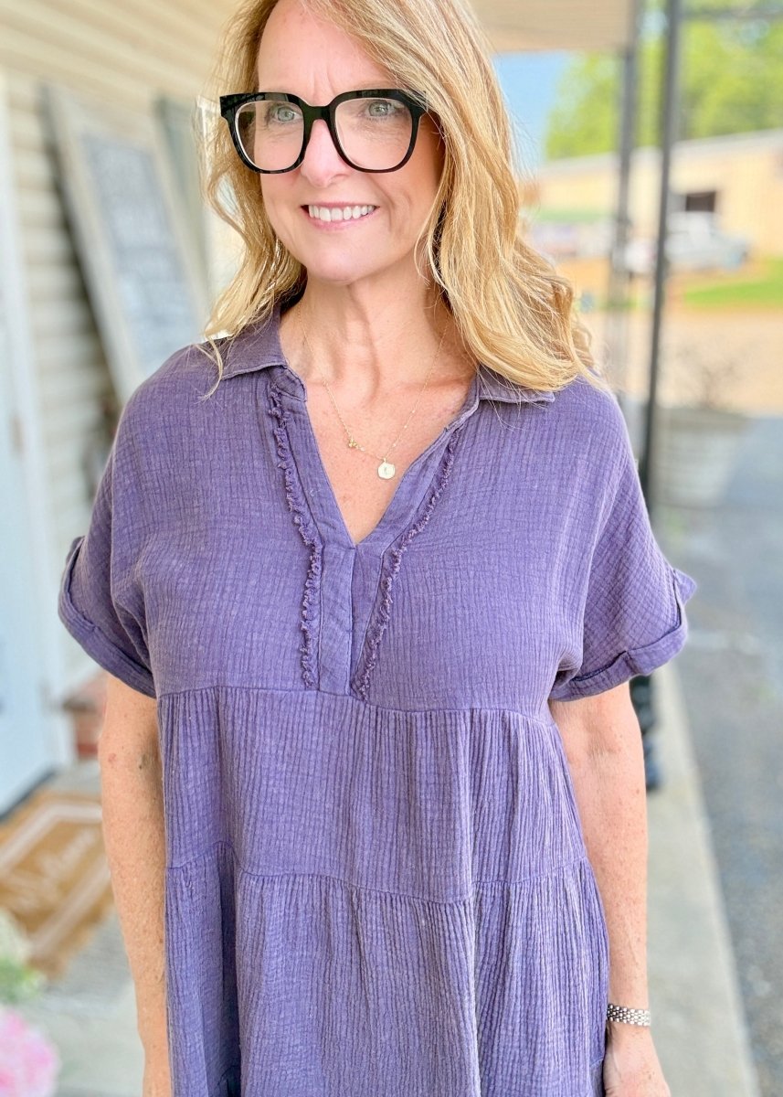 Navy Gauzy Dress | Umgee - dress -Jimberly's Boutique-Olive Branch-Mississippi