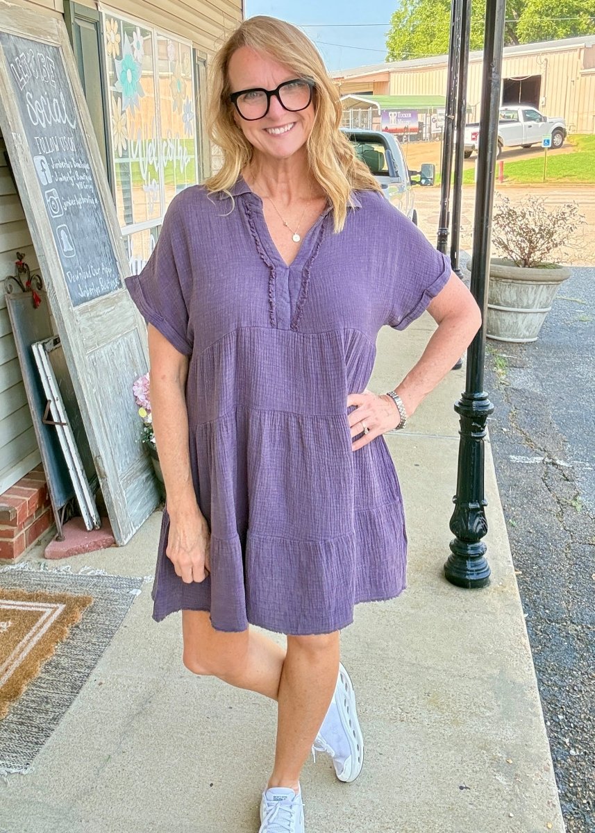 Navy Gauzy Dress | Umgee - dress -Jimberly's Boutique-Olive Branch-Mississippi