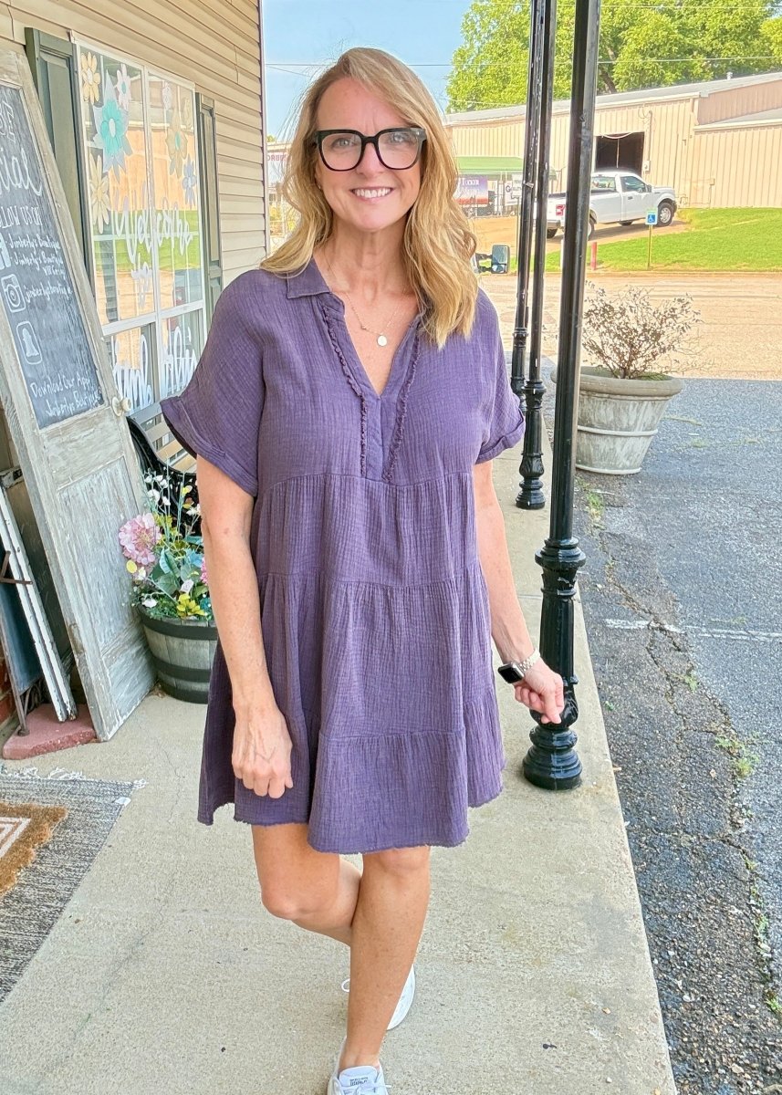 Navy Gauzy Dress | Umgee - dress -Jimberly's Boutique-Olive Branch-Mississippi