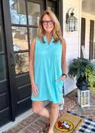 Neon Blue Tank Dress | Dear Scarlett - Casual Dress -Jimberly's Boutique-Olive Branch-Mississippi