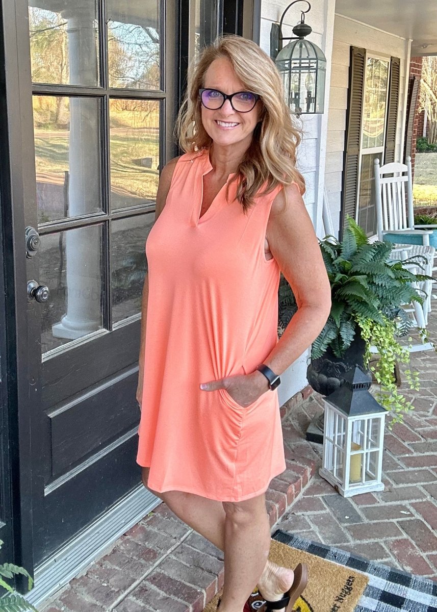 Neon Orange Tank Dress Dear Scarlett - Casual Dress -Jimberly's Boutique-Olive Branch-Mississippi