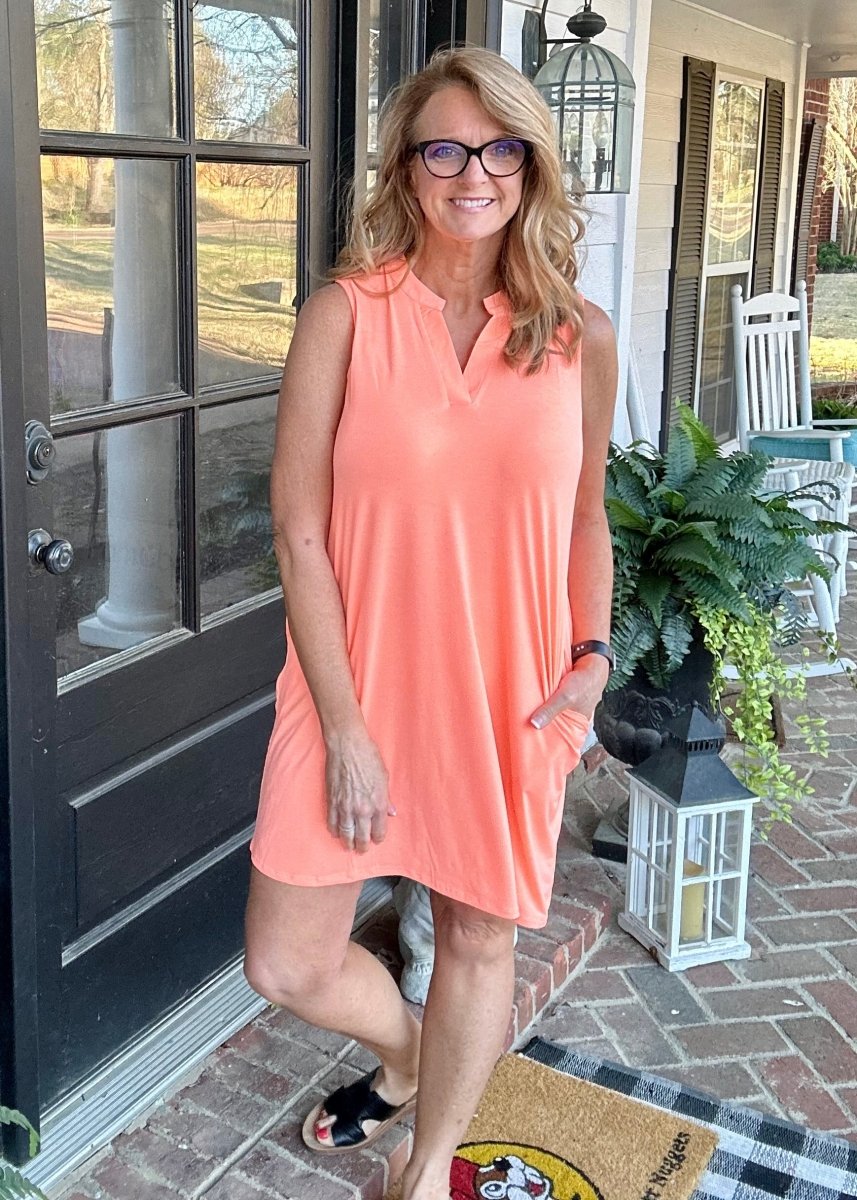 Neon Orange Tank Dress Dear Scarlett - Casual Dress -Jimberly's Boutique-Olive Branch-Mississippi