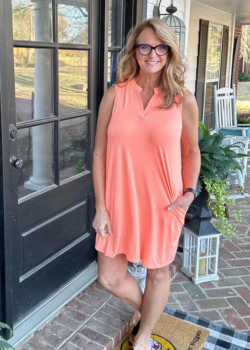 Neon Orange Tank Dress Dear Scarlett - Casual Dress -Jimberly's Boutique-Olive Branch-Mississippi
