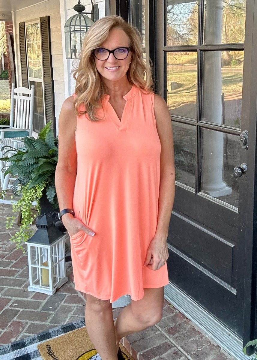 Neon Orange Tank Dress Dear Scarlett - Casual Dress -Jimberly's Boutique-Olive Branch-Mississippi