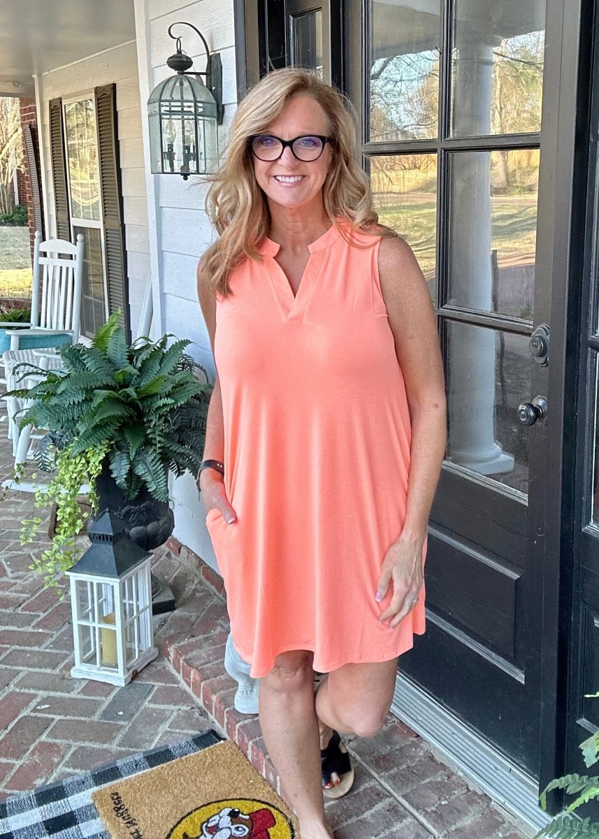 Neon Orange Tank Dress Dear Scarlett - Casual Dress -Jimberly's Boutique-Olive Branch-Mississippi