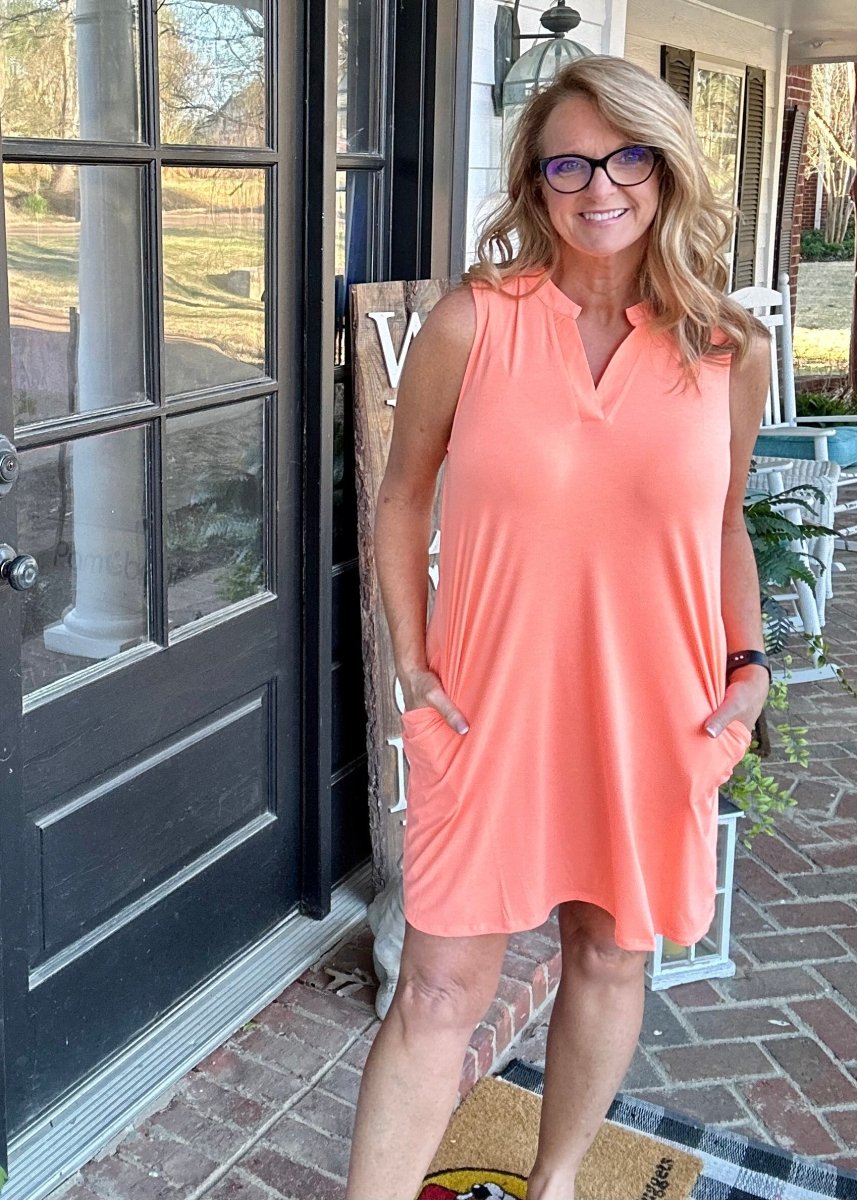 Neon Orange Tank Dress Dear Scarlett - Casual Dress -Jimberly's Boutique-Olive Branch-Mississippi