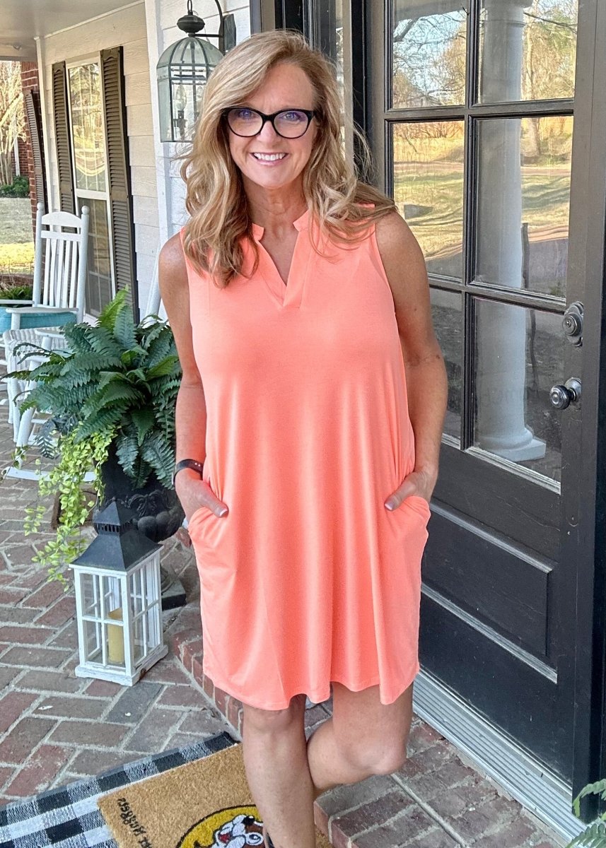 Neon Orange Tank Dress Dear Scarlett - Casual Dress -Jimberly's Boutique-Olive Branch-Mississippi