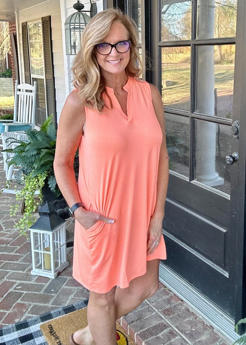 Neon Orange Tank Dress Dear Scarlett - Casual Dress -Jimberly's Boutique-Olive Branch-Mississippi