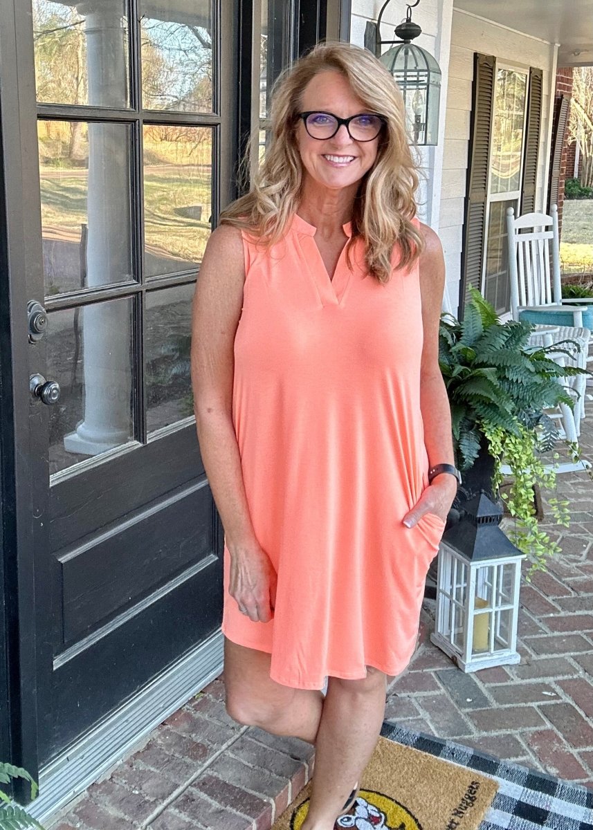Neon Orange Tank Dress Dear Scarlett - Casual Dress -Jimberly's Boutique-Olive Branch-Mississippi