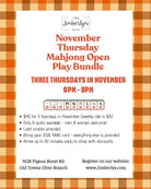 November Thursday Night Mahjong Open Play Bundle - November 2026 - Jimberly's Boutique-Olive Branch-Mississippi