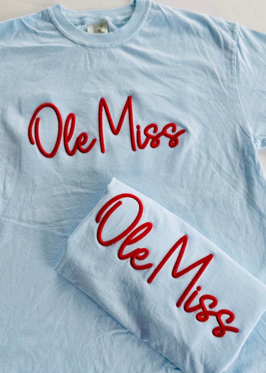 Ole Miss 3D Puff Embroidered Comfort Colors T-shirt – Jimberly's