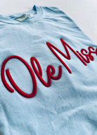 Ole Miss 3D Puff Embroidered Comfort Colors T-shirt - Embroidered Comfort Colors -Jimberly's Boutique-Olive Branch-Mississippi