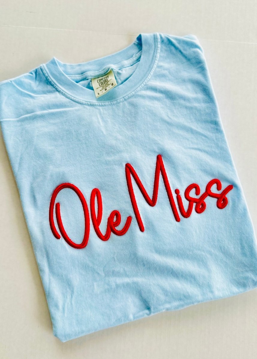 Ole Miss 3D Puff Embroidered Comfort Colors T-shirt – Jimberly's