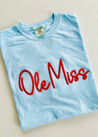 Ole Miss 3D Puff Embroidered Comfort Colors T-shirt - Embroidered Comfort Colors -Jimberly's Boutique-Olive Branch-Mississippi