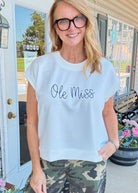 Ole Miss Embroidered Scuba Top/Vest - Jimberly's Boutique-Olive Branch-Mississippi