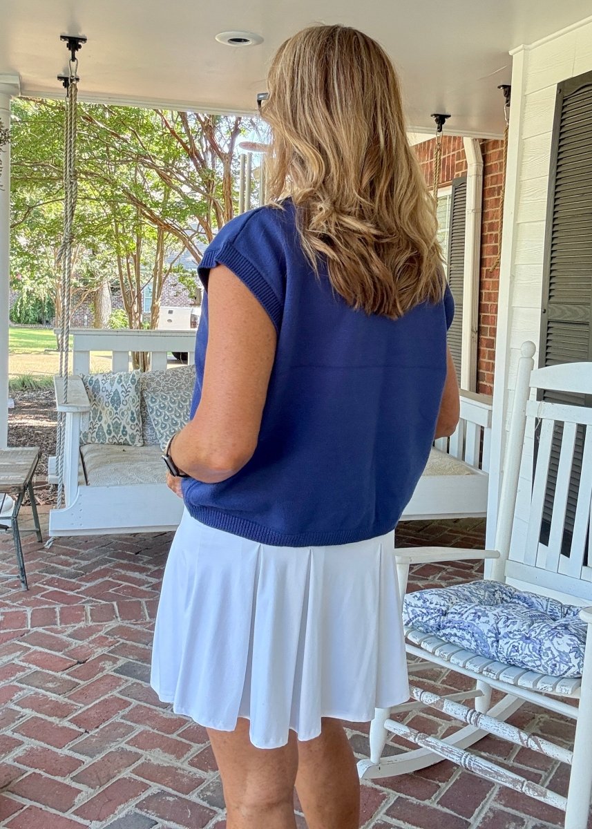 Ole Miss Embroidered Sweater Vest - Navy w/Red - gameday - Jimberly's Boutique - Olive Branch - Mississippi