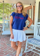 Ole Miss Embroidered Sweater Vest - Navy w/Red - gameday - Jimberly's Boutique - Olive Branch - Mississippi