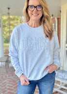 Ole Miss Tone on Tone Applique Sweatshirt - Jimberly's Boutique - Olive Branch - Mississippi