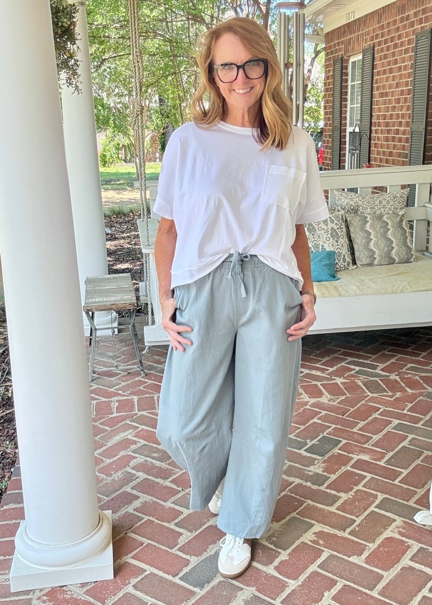 Olivia Barrel Pants - Blue | Gigio - Jimberly's Boutique - Olive Branch - Mississippi