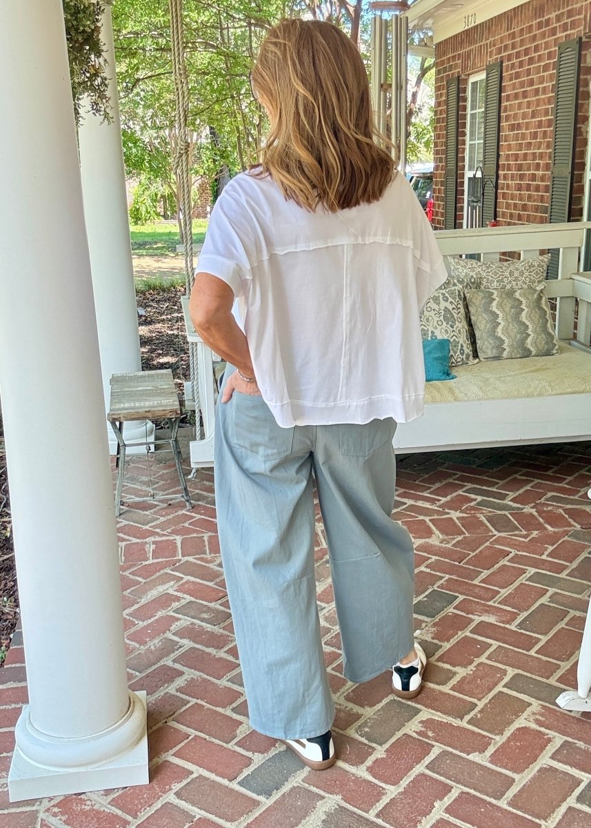Olivia Barrel Pants - Blue | Gigio - Jimberly's Boutique - Olive Branch - Mississippi