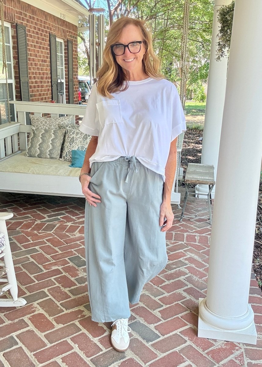 Olivia Barrel Pants - Blue | Gigio - Jimberly's Boutique - Olive Branch - Mississippi