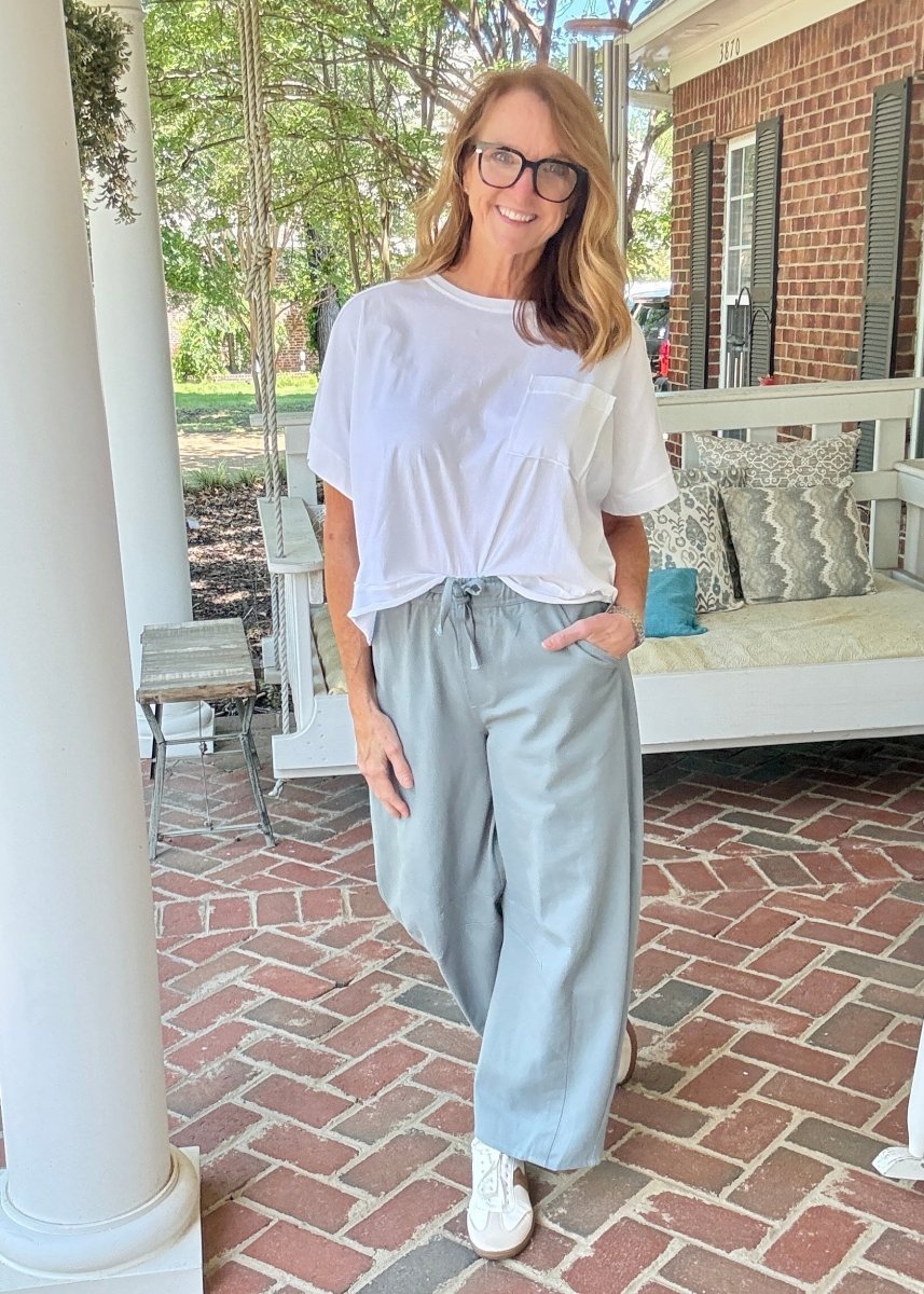 Olivia Barrel Pants - Blue | Gigio - Jimberly's Boutique - Olive Branch - Mississippi