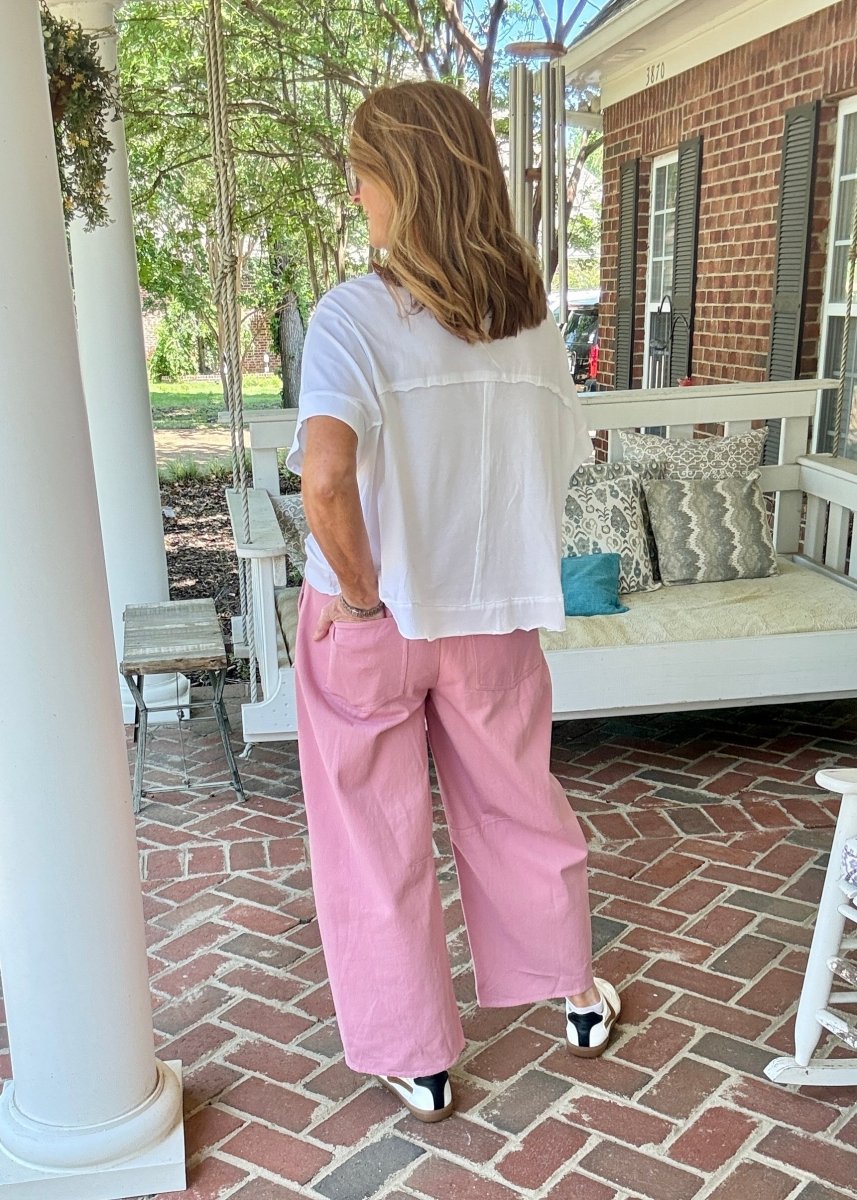 Olivia Barrel Pants - Pink | Gigio - Jimberly's Boutique - Olive Branch - Mississippi