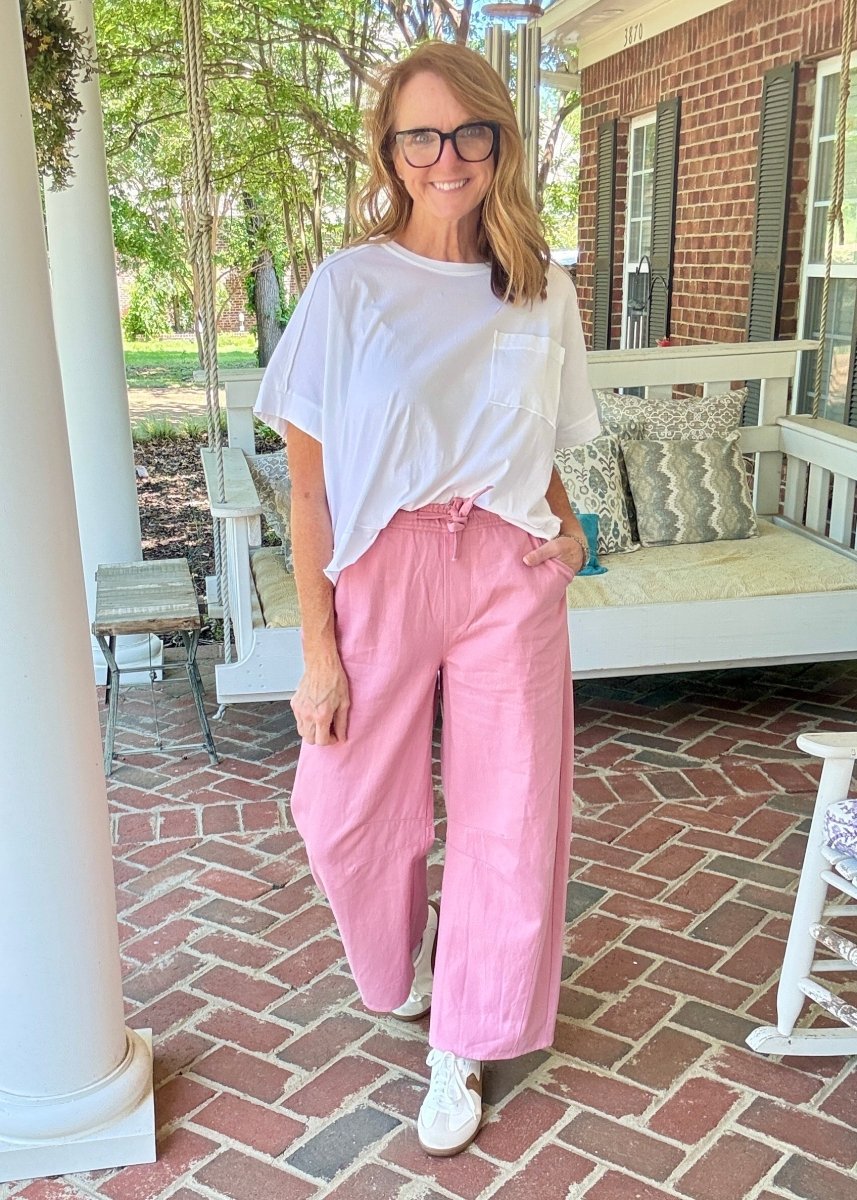 Olivia Barrel Pants - Pink | Gigio - Jimberly's Boutique - Olive Branch - Mississippi