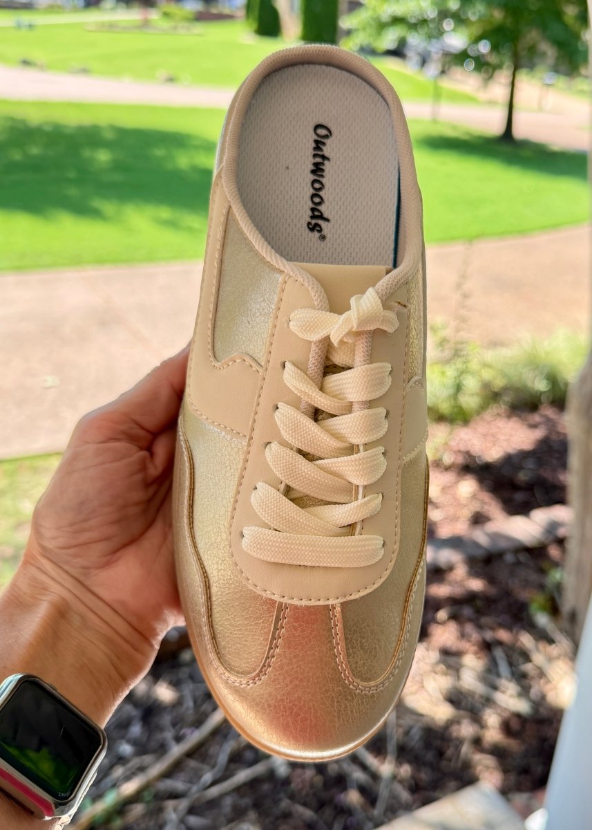 Outwoods Giana Mule Sneakers - Gold - Pierre Dumas Sneakers - Jimberly's Boutique - Olive Branch - Mississippi