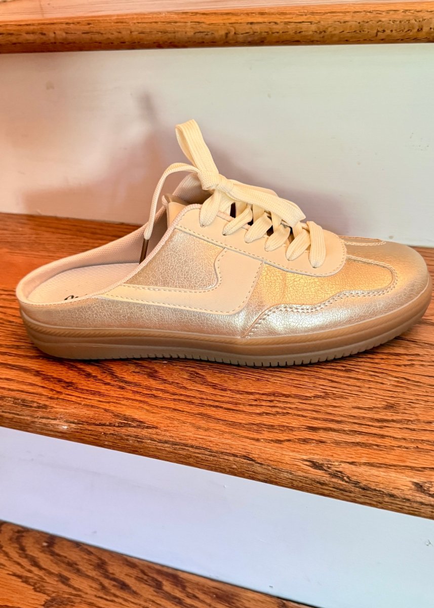 Outwoods Giana Mule Sneakers - Gold - Pierre Dumas Sneakers - Jimberly's Boutique - Olive Branch - Mississippi
