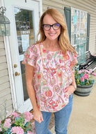 Paisley Ruffle Sleeve Top - Pink Mix | Umgee - Umgee Top - Jimberly's Boutique - Olive Branch - Mississippi