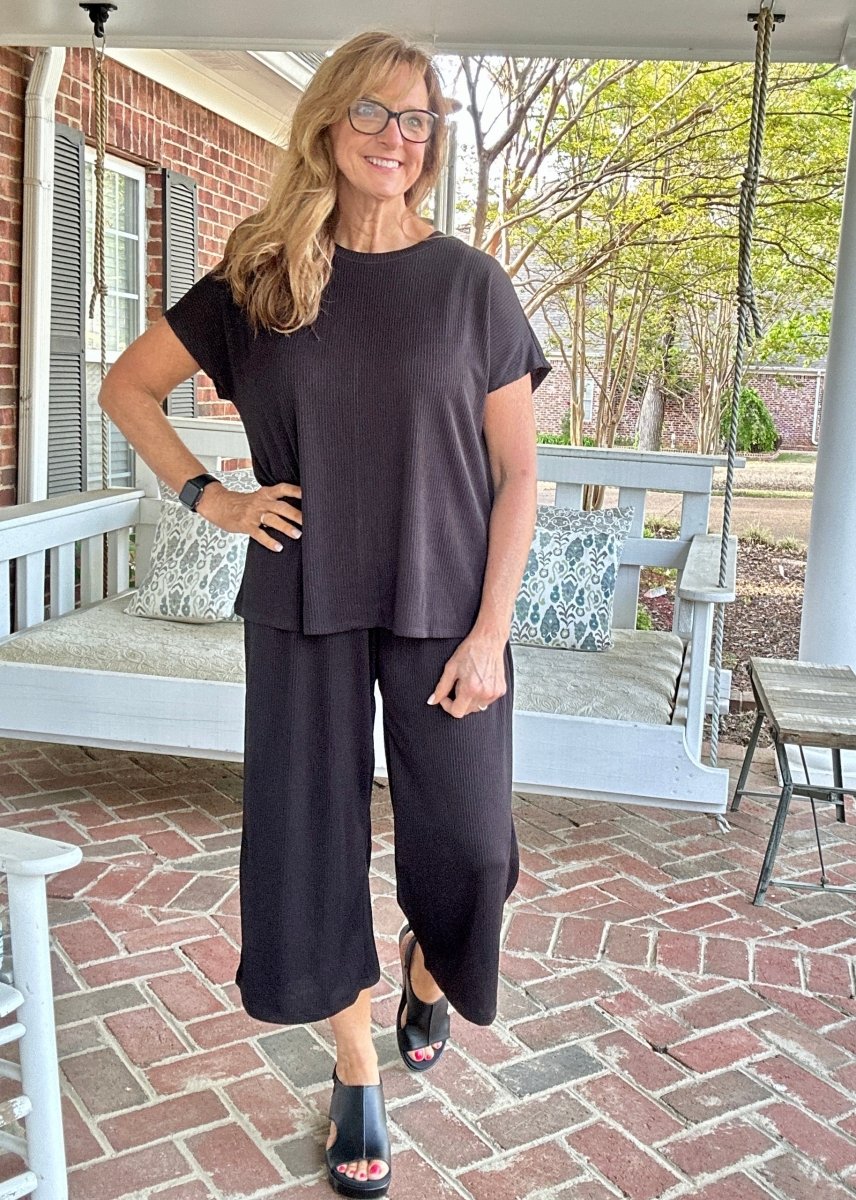 Palm Beach Set - Black | Dear Scarlett - lounge set - Jimberly's Boutique - Olive Branch - Mississippi